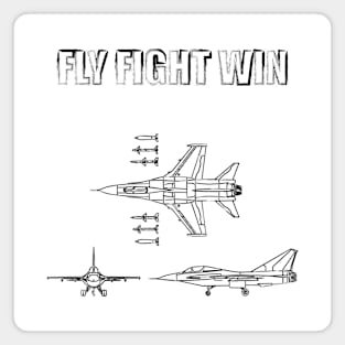 Fasbytes Pilot Fighter Jet 'Fly, Flight, Win' Magnet